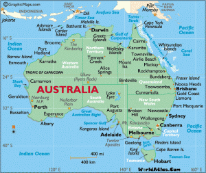 Australia Map with cities
